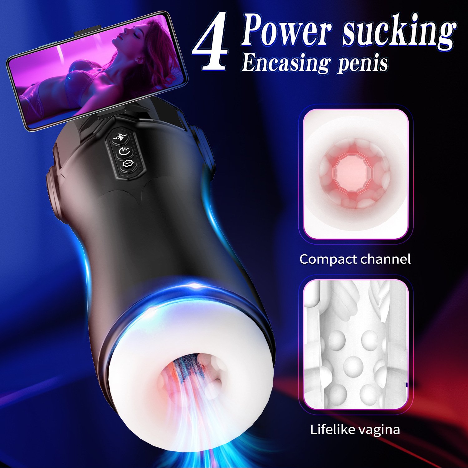 Bluetooth Hands-Free Sucking Masturbator - Sexora Toys