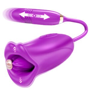 3-in-1 Thrusting Egg Vibrator with Mouth Biting and Nipple Stimulation