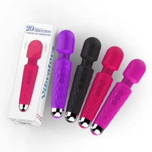 Portable Silicone Wand Massager with 10 Vibration Modes