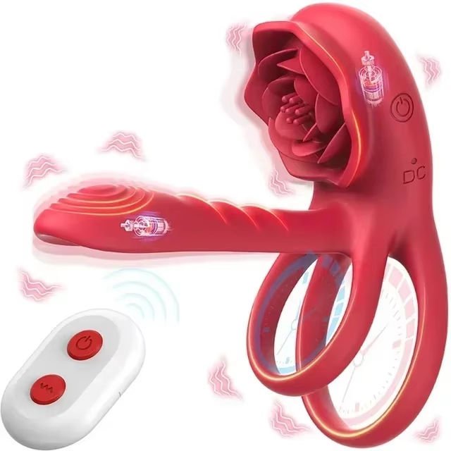 Vibrating Cock Ring with Penis Sleeve and Clitoral Stimulator