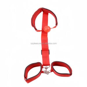 Adjustable Bondage Collar and Handcuffs Restraint Set