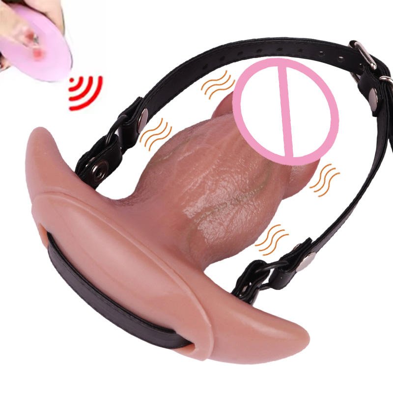 Realistic Dildo Gag with Adjustable Locking Leather Strap