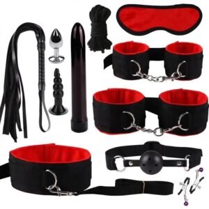11-Piece Exotic BDSM Bondage Set with Tail Plug and Vibrator