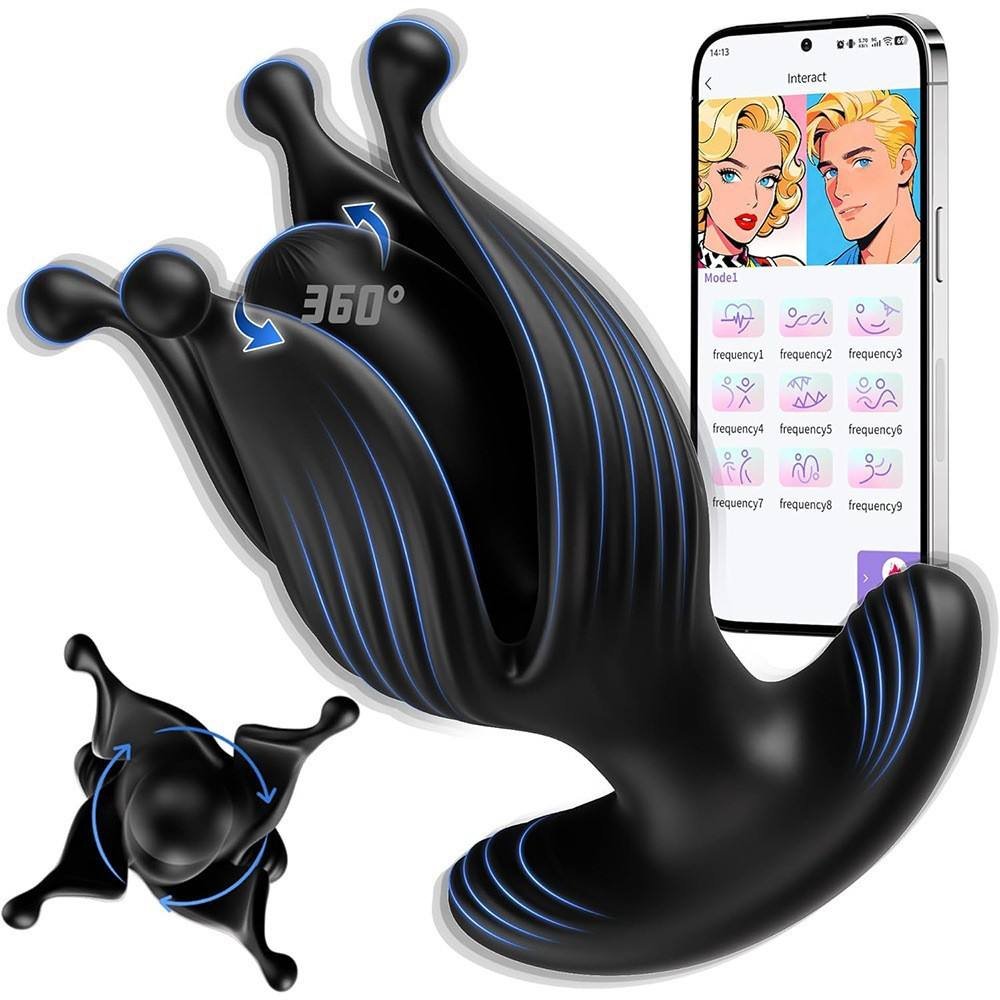 360-Degree Rotating App-Controlled Prostate Massager with Thrusting
