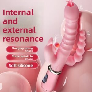 Three-Headed Multi-Frequency Vibrator for Clitoral and Anal Stimulation