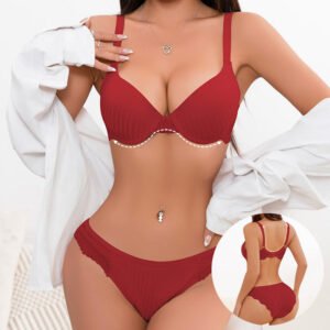 Sexy Lace Bra and Panty Set - Breathable Antibacterial Bikini Comfort