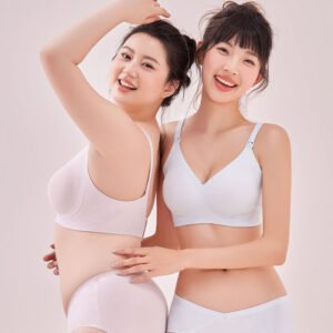 Wire-Free Maternity Nursing Bra - Breathable Spandex Support for Breastfeeding