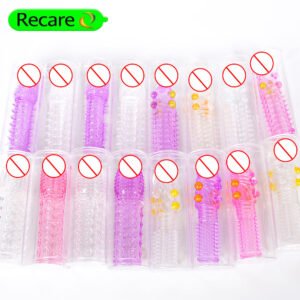 Textured Crystal Condom Sleeve - Beaded & Ridged Reusable Enhancer
