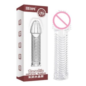 Dotted Clitoral-Stimulating Crystal Condom Sleeve - Reusable TPE Enhancer for Men
