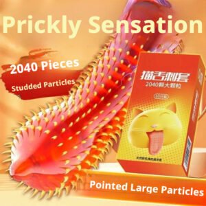 Cat Tongue Textured Condom - 2040 Fine Studded Particles, Ultra-Thin Latex