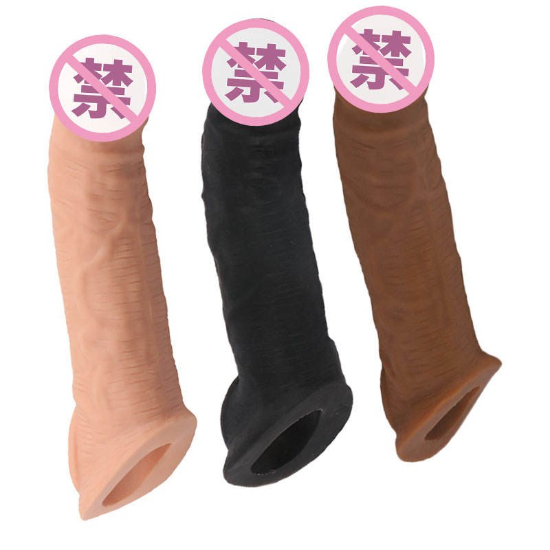 Reusable Spiked Cock Sleeve Ring - Luxury Black Crystal Condom for Men