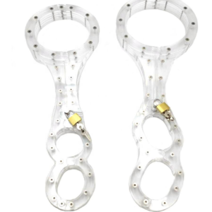 Crystal Clear Bondage Collar and Wrist Handcuffs Set for Couples