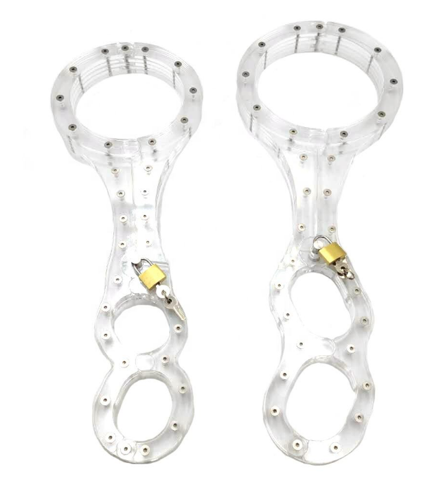 Crystal Clear Bondage Collar and Wrist Handcuffs Set for Couples
