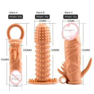 Soft Silicone Waterproof Mace Condom - Lined Adult Sleeve for Men