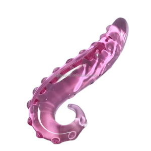 Pink Pyrex Glass Dildo Anal Plug with Fancy Shape Designs