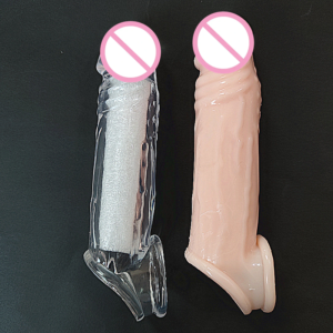 Reusable Crystal Silicone Condom - Extendable Penis Sleeve for Men