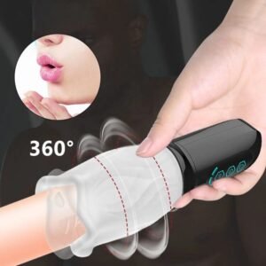 360-Degree Rotating Automatic Masturbator with Textured Oral Trainer