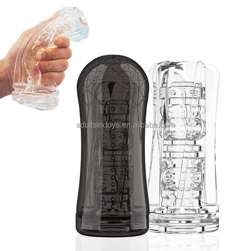 Transparent Textured Pocket Pussy Stroker