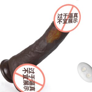 Vibrating Heating Silicone Dildo with Stretching Motion
