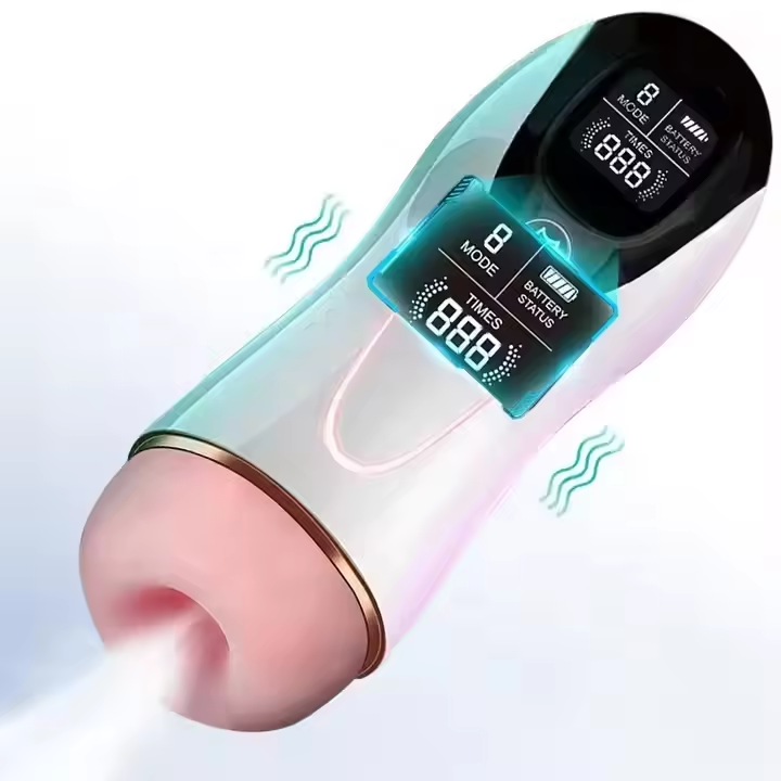 Vibrating Masturbator with 8 Modes, Suction, and Voice Feedback