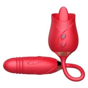 Rose-Shaped Tongue-Licking Clitoral Vibrator with 10 Frequencies