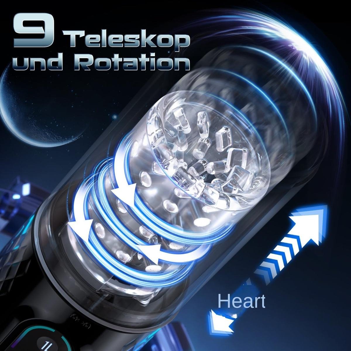 Telescopic Rotating Masturbator - Sexora Toys