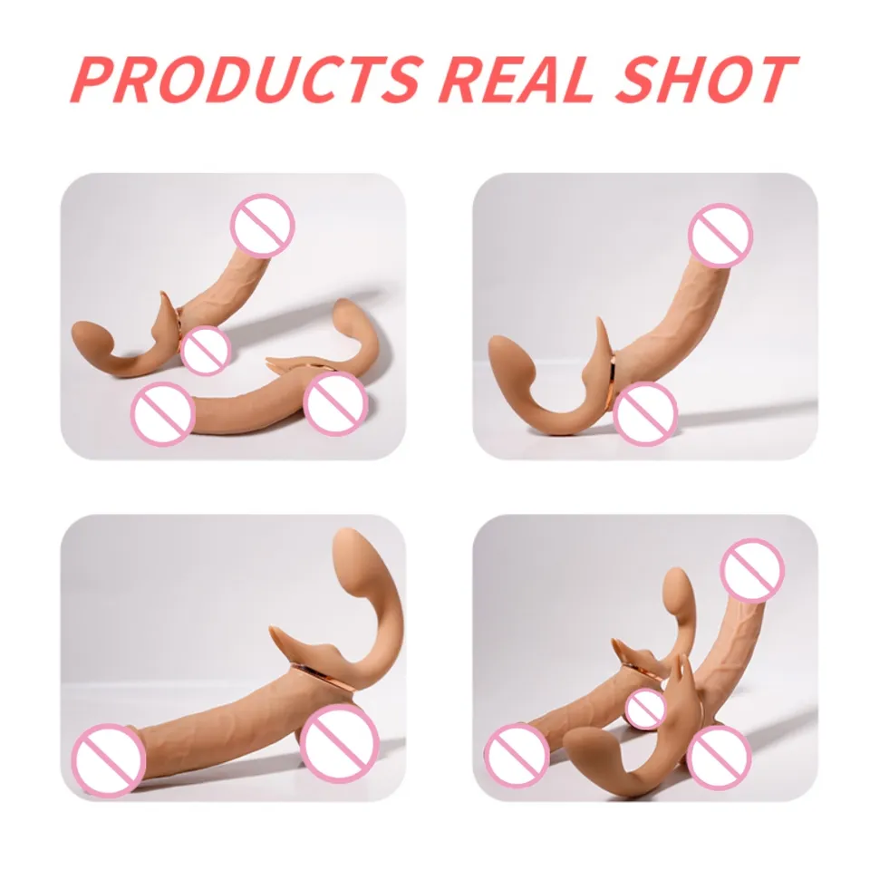 Strapless Wearable Pegging Dildo with Thrusting Vibration