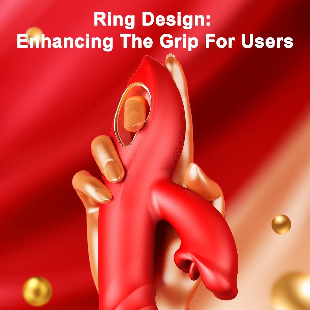 4-in-1 Rose Thrusting Dildo with Tongue Licking and Clitoral Stimulation