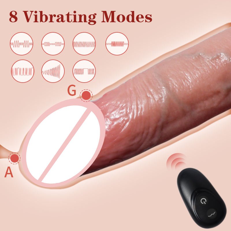 Vibrating Realistic Penis Extension Sleeve with Remote Control