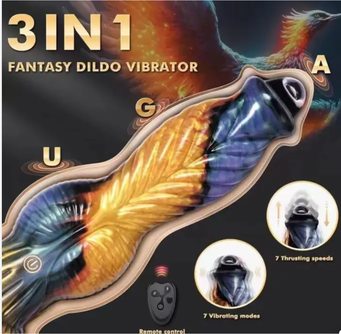 Thrusting Fantasy Knot Dildo with Remote Control Vibration