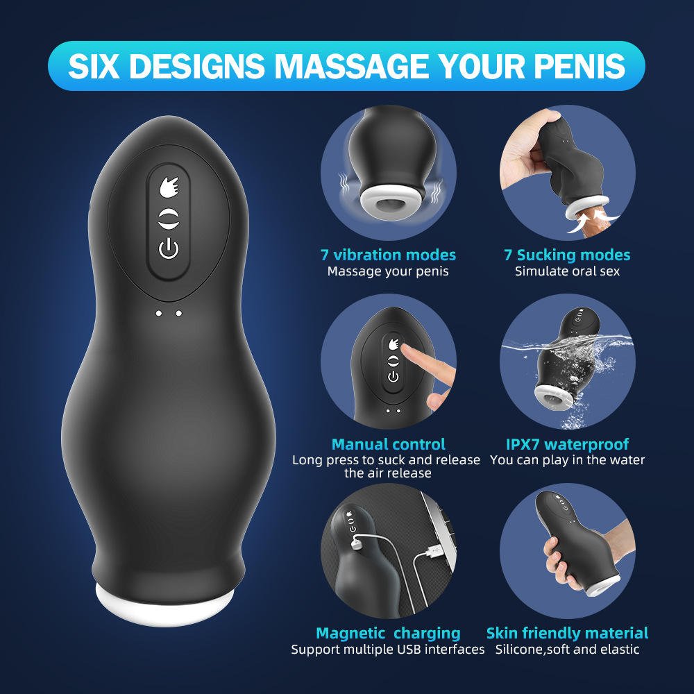 Vibrating and Sucking Male Masturbator Cup
