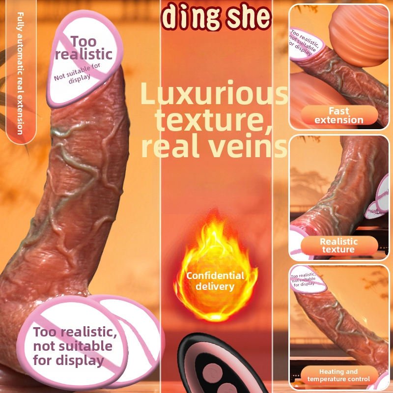 Automatic Telescopic Thrusting Silicone Dildo for Women