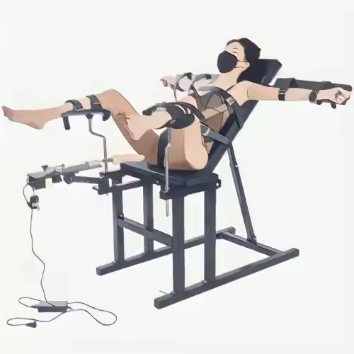 Adjustable BDSM Restraint Chair with Handcuffs for Bondage Play
