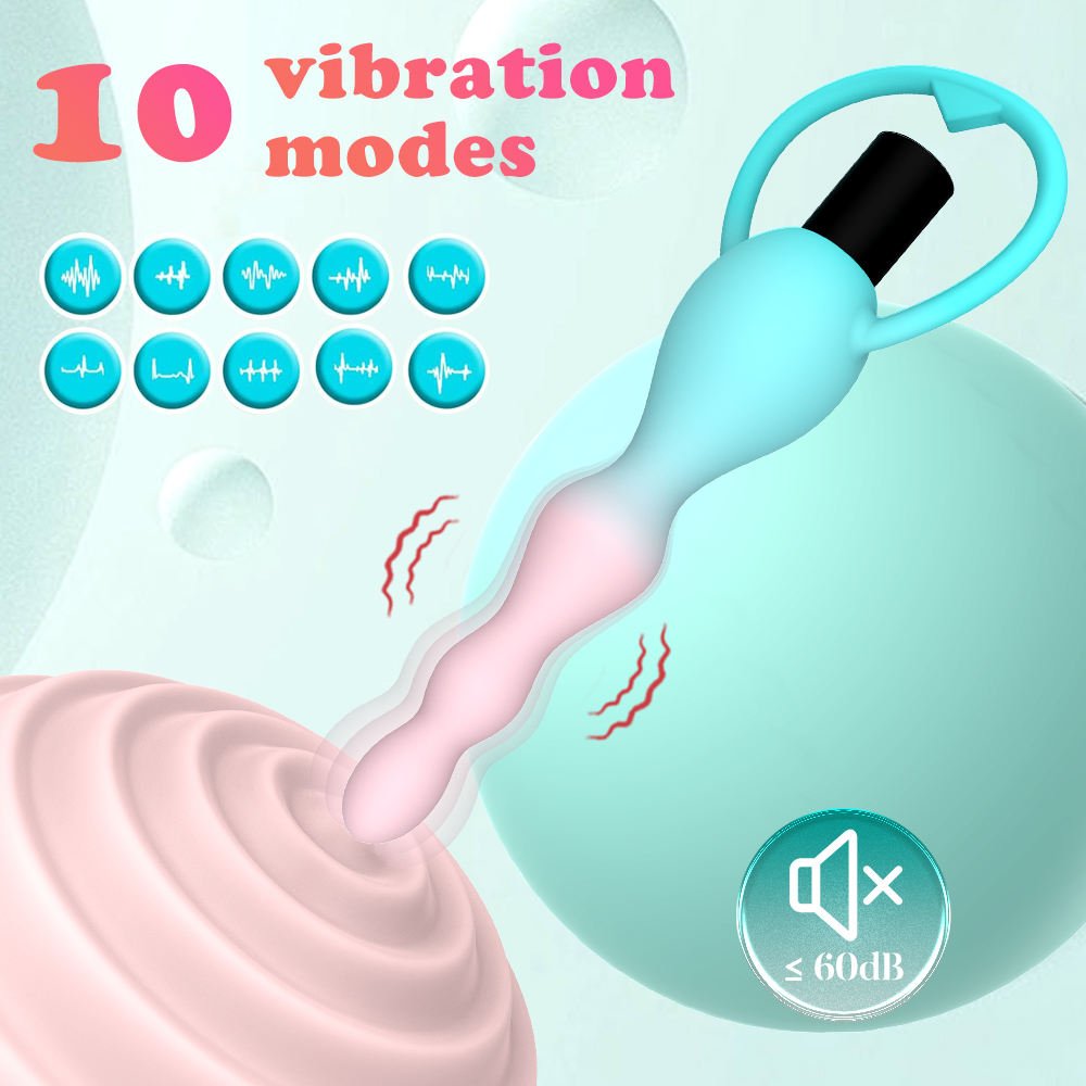 Flexible Silicone Anal Butt Plug Vibrator with 10 Frequencies
