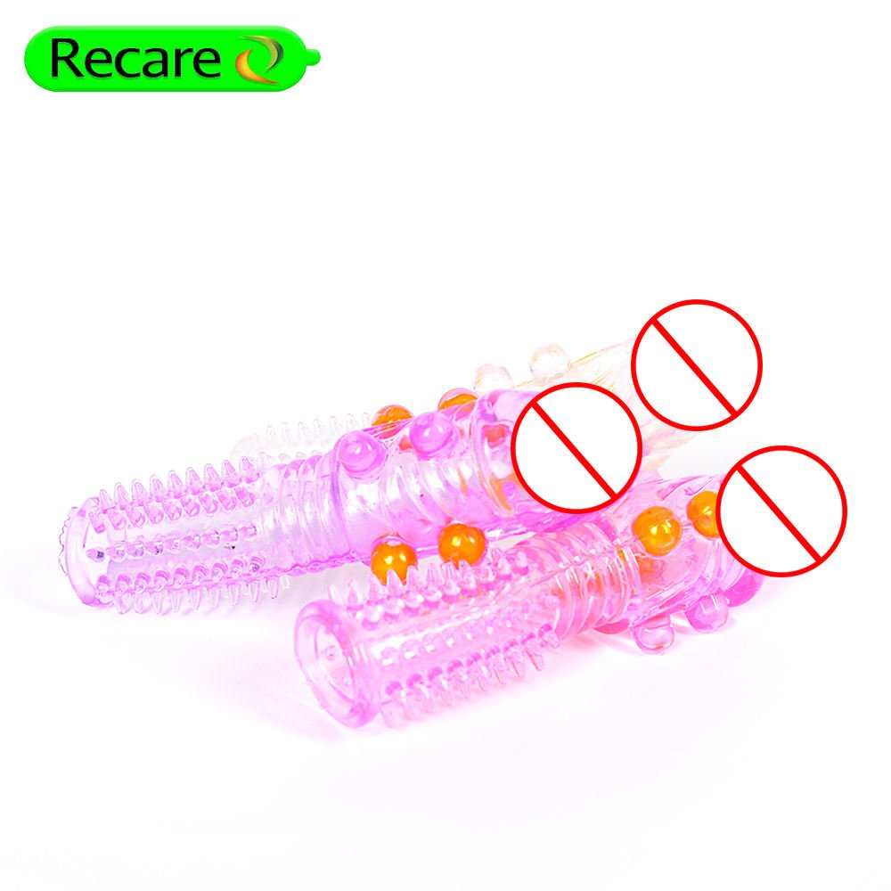 Textured Crystal Condom Sleeve - Beaded & Ridged Reusable Enhancer - Image 2