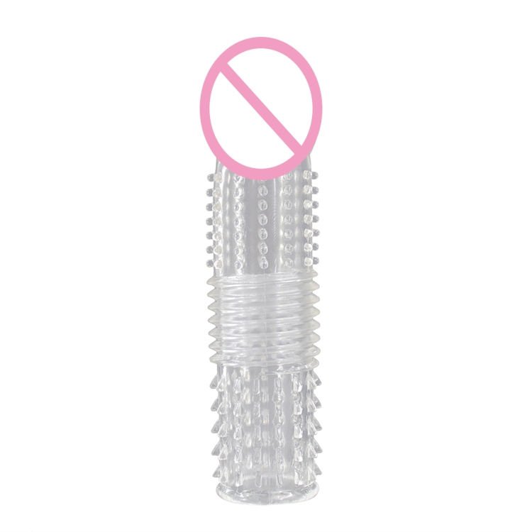 Reusable Extendable Crystal Condom Sleeve - Black or Clear TPE Penis Extender - Image 6