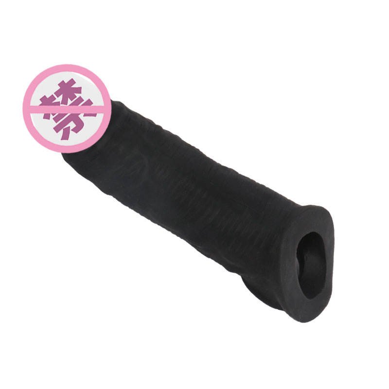 Reusable Spiked Cock Sleeve Ring - Luxury Black Crystal Condom for Men - Image 2