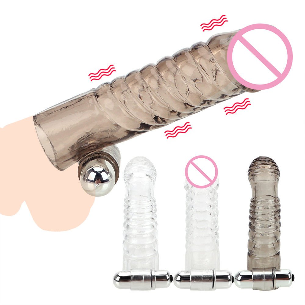 Vibrating Penis Condom with Clitoral Stimulator - Reusable Delay Sleeve for Men - Image 2