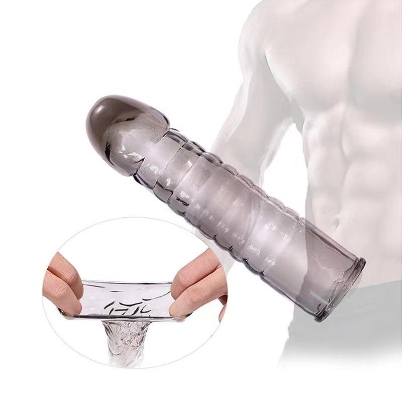 Washable Spike Dot Crystal Silicone Condom - Reusable Clear Sleeve for Men - Image 2