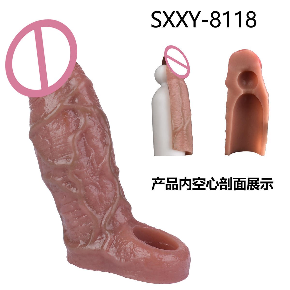 Luxury Wolf Teeth Crystal Penis Sleeve Set - Waterproof Delay Sleeve for Men - Image 2