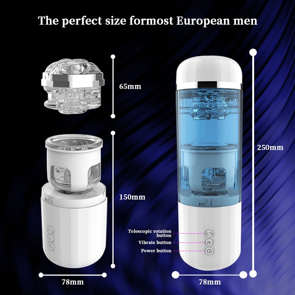 Automatic Rotating and Telescopic Masturbator with 10 Vibration Frequencies