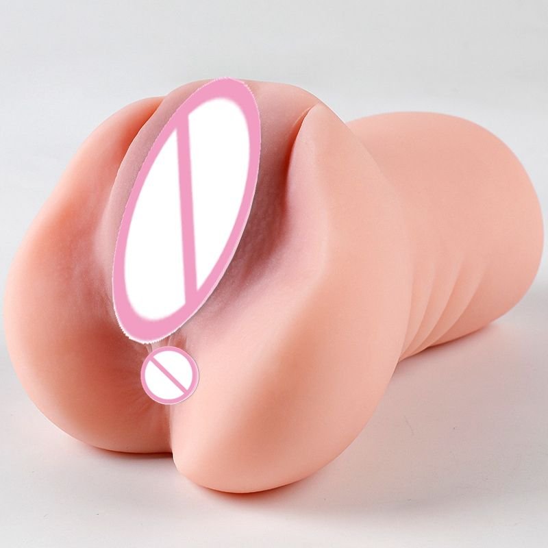 Transparent Dual-Channel Masturbator with Vaginal and Anal Openings