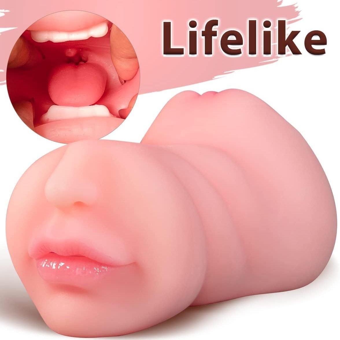 3-in-1 Realistic Pocket Pussy and Oral Masturbator