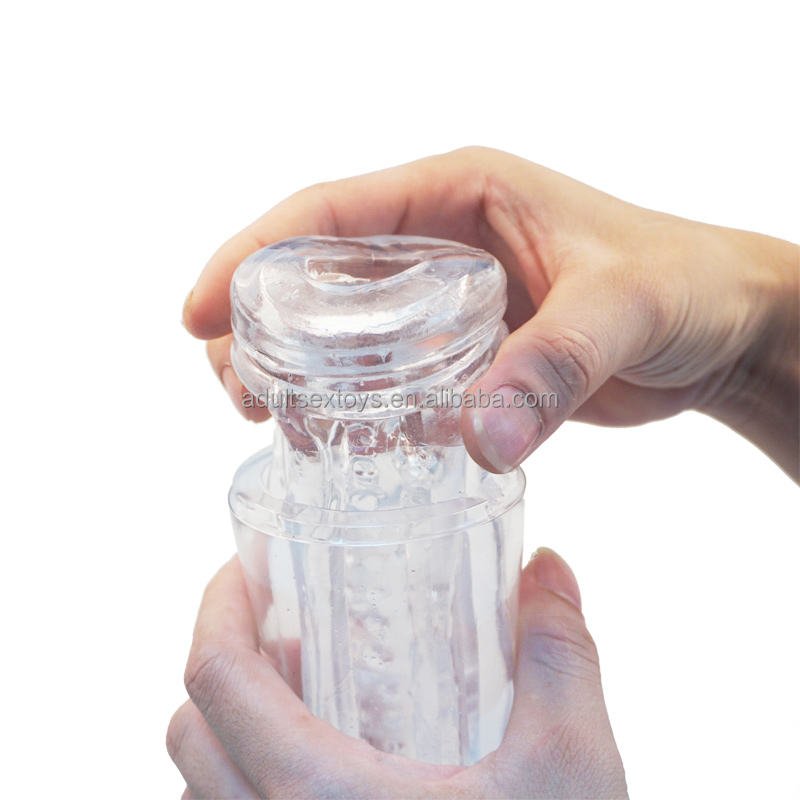 Transparent Textured Pocket Pussy Stroker