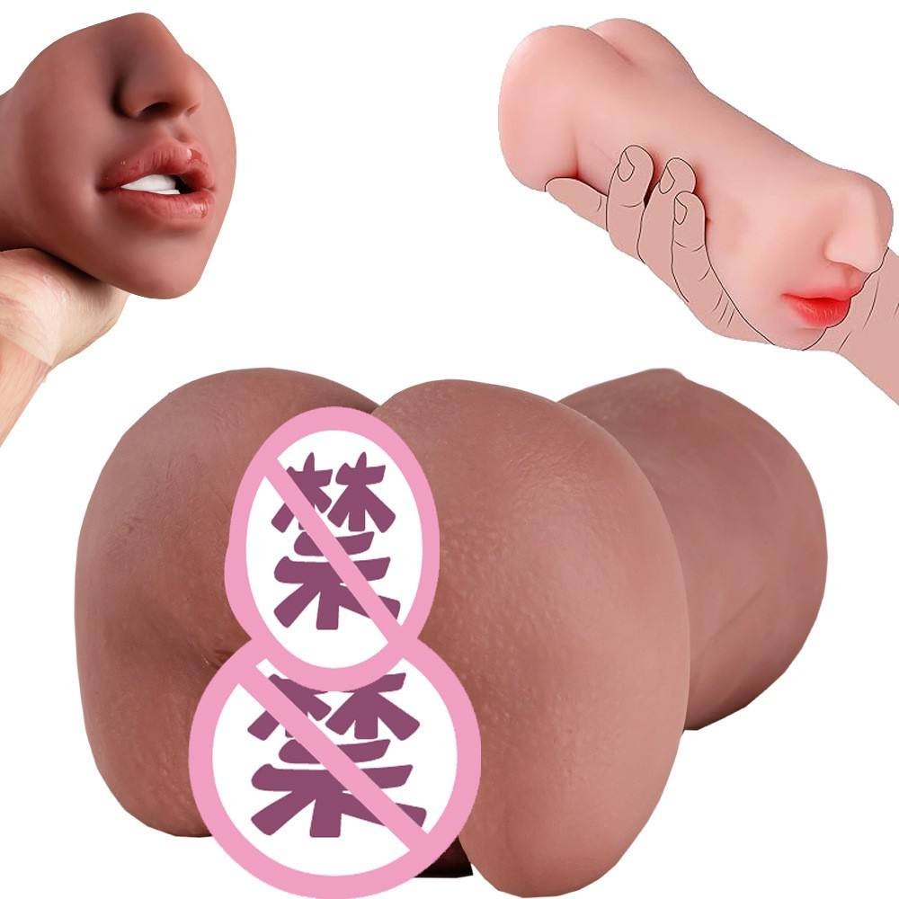3-in-1 Realistic Double-Headed Masturbator with Deep Throat Texture