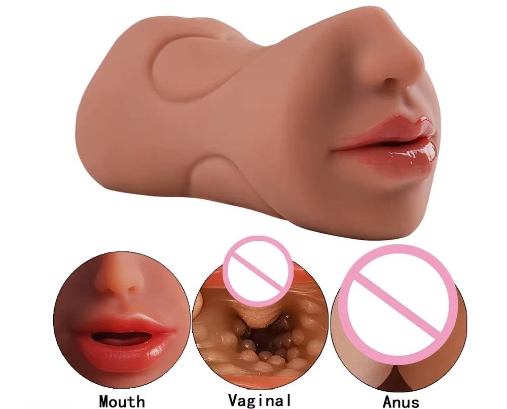 Soft 3 in 1 Male Masturbator Oral Mouth Pocket Pussy Realistic Vagina Toy Anal Channel Penis Masturbation Sex Toys for Men
