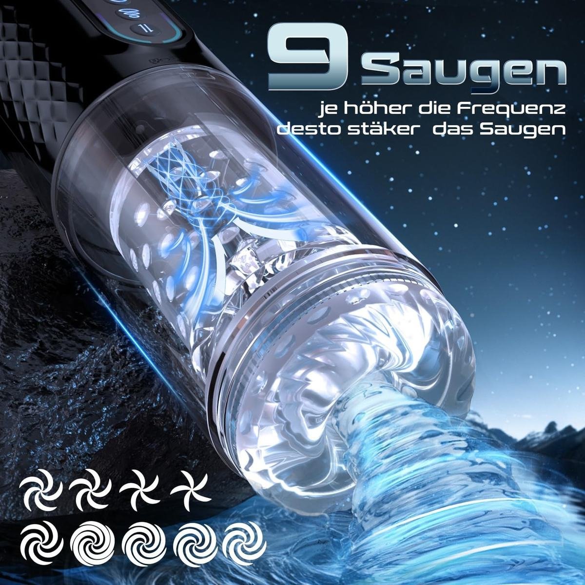 Telescopic Rotating Masturbator - Sexora Toys