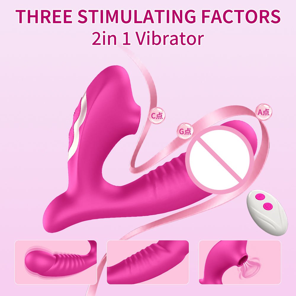 USB Rechargeable Clitoral Sucking G-Spot Vibrator with 10 Frequencies