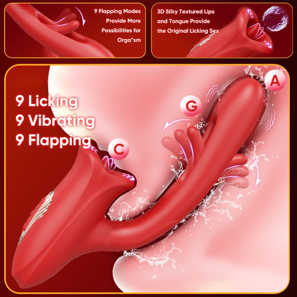 3-in-1 USB Rechargeable Vibrator with Biting, Flapping and Vibration Modes