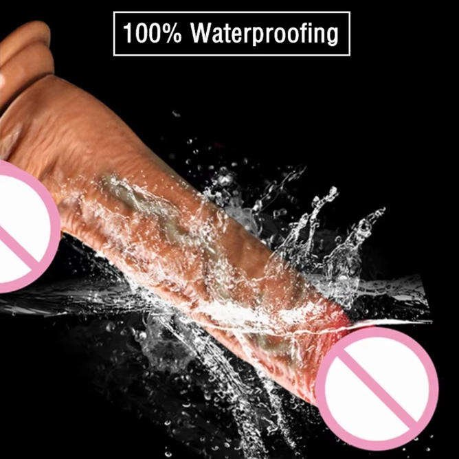 Telescopic Heating Vibrating Realistic Silicone Dildo